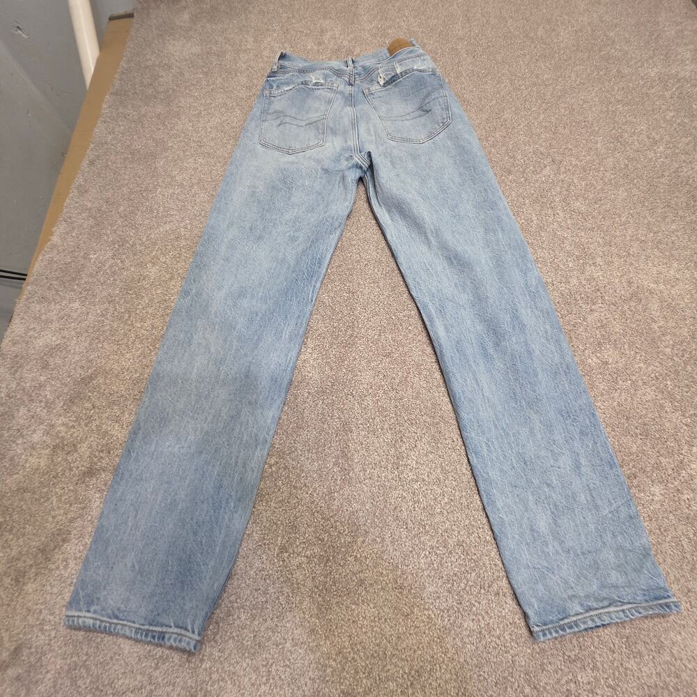 Barrel Leg Relaxed Fit Skater AEO Baggy Jean sz 2 Regular Distressed Light Wash